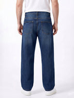 Dark Blue Washed Relaxed Fit Jeans