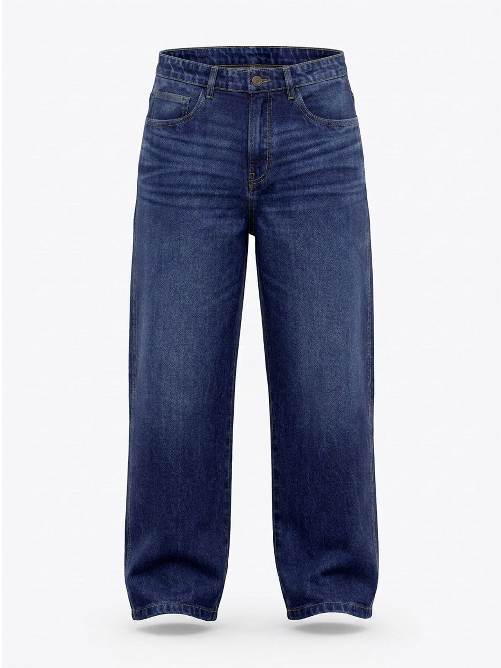 Dark Blue Washed Relaxed Fit Jeans