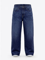 Dark Blue Washed Relaxed Fit Jeans