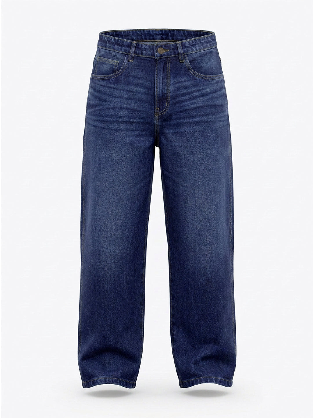 Dark Blue Washed Relaxed Fit Jeans