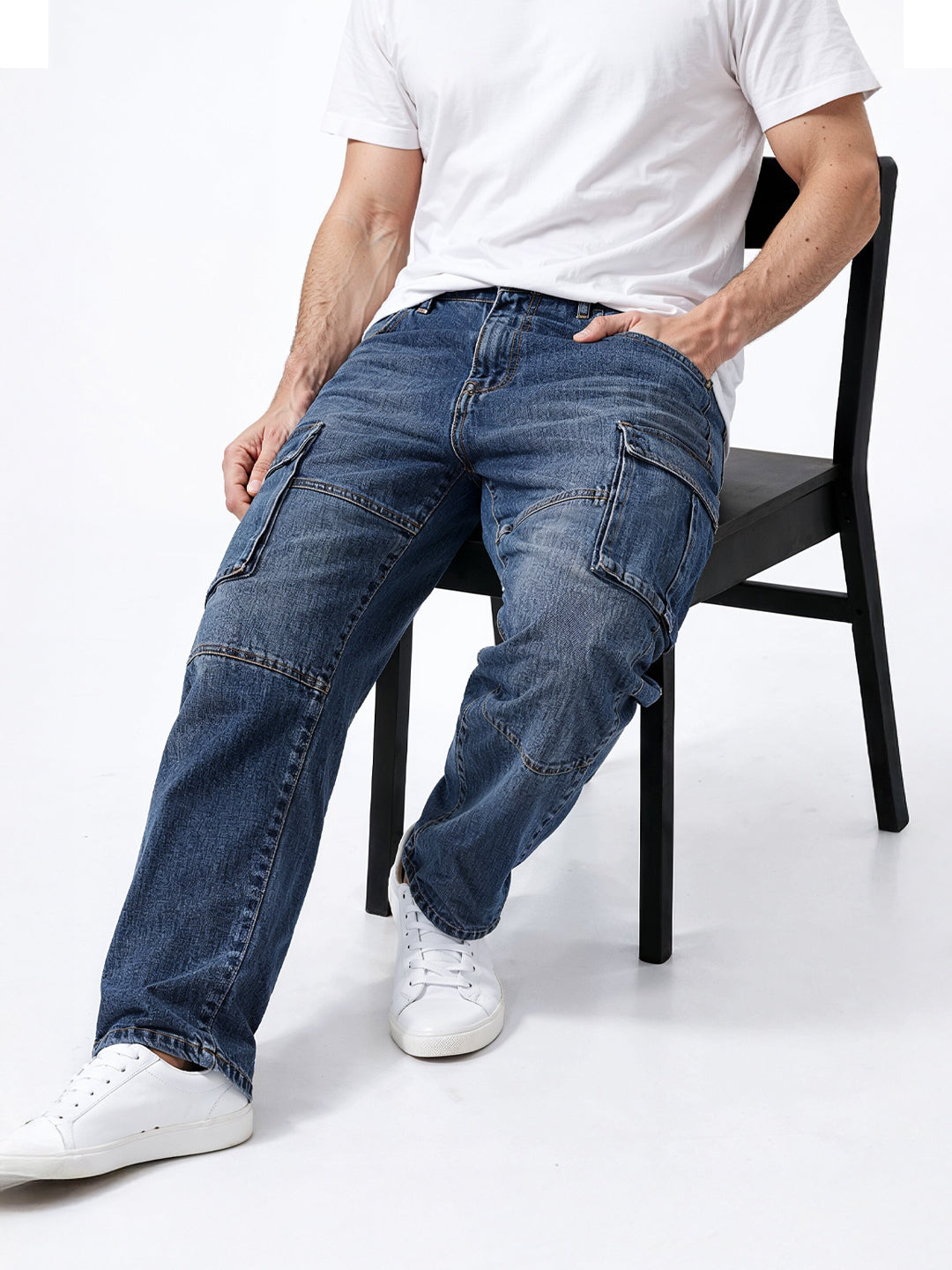 Indigo Utility Cargo Denim Main image