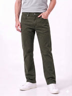 Olive Straight Fit Jeans