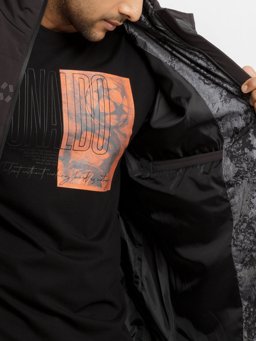 Mens Quilted Hooded Jacket