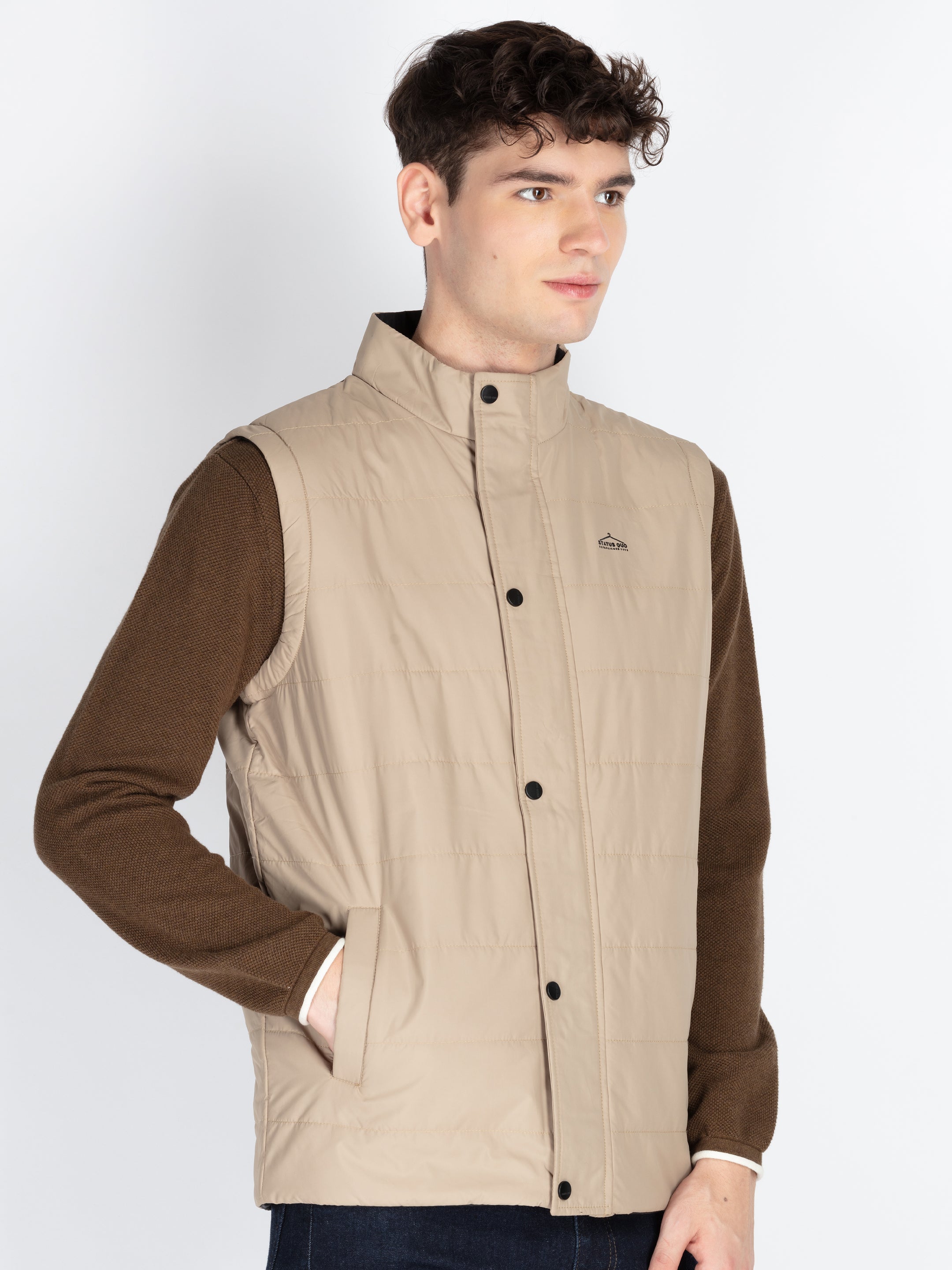 Mens Sleeveless Reversible Puffer Jacket