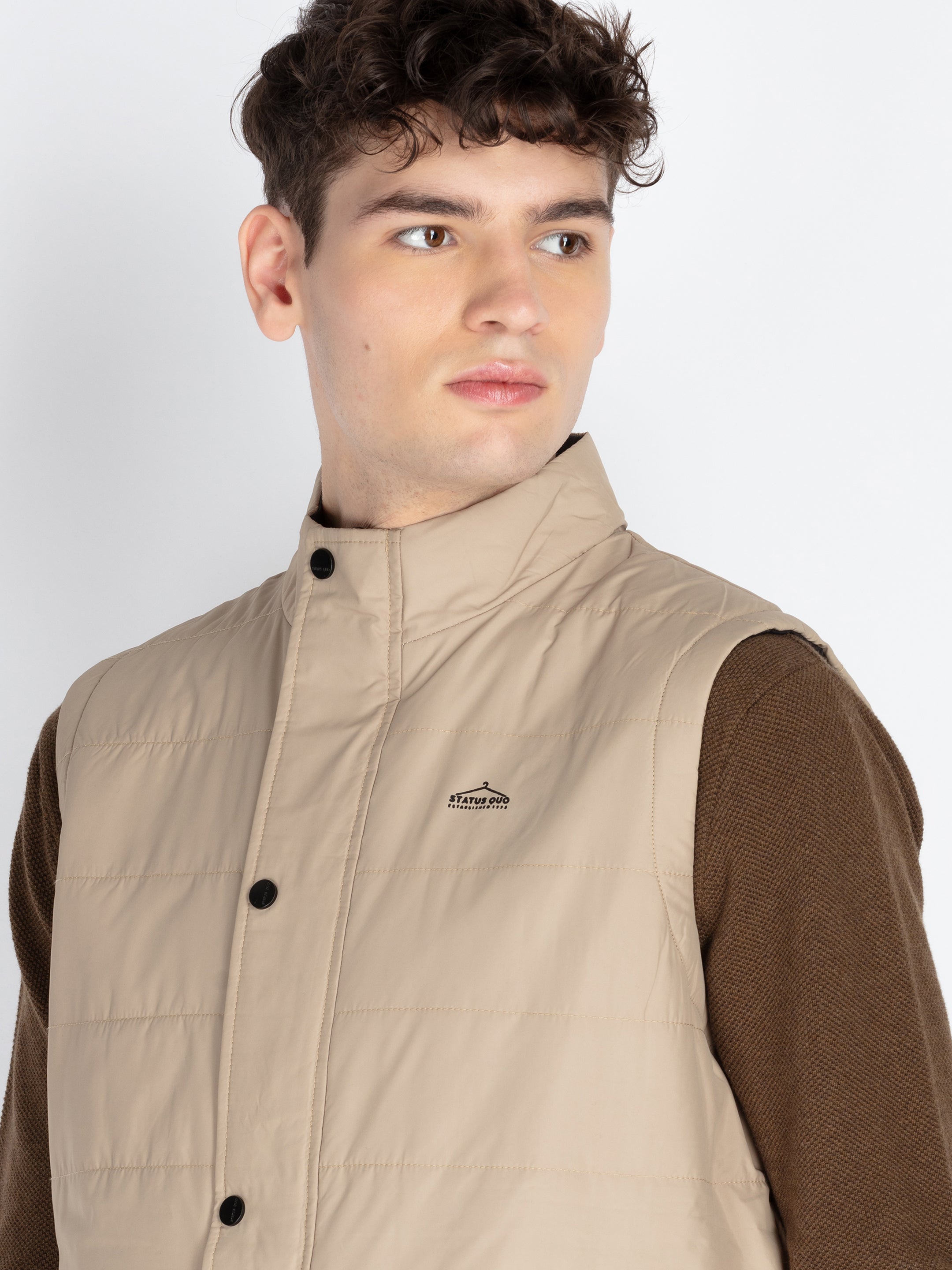 Mens Sleeveless Reversible Puffer Jacket