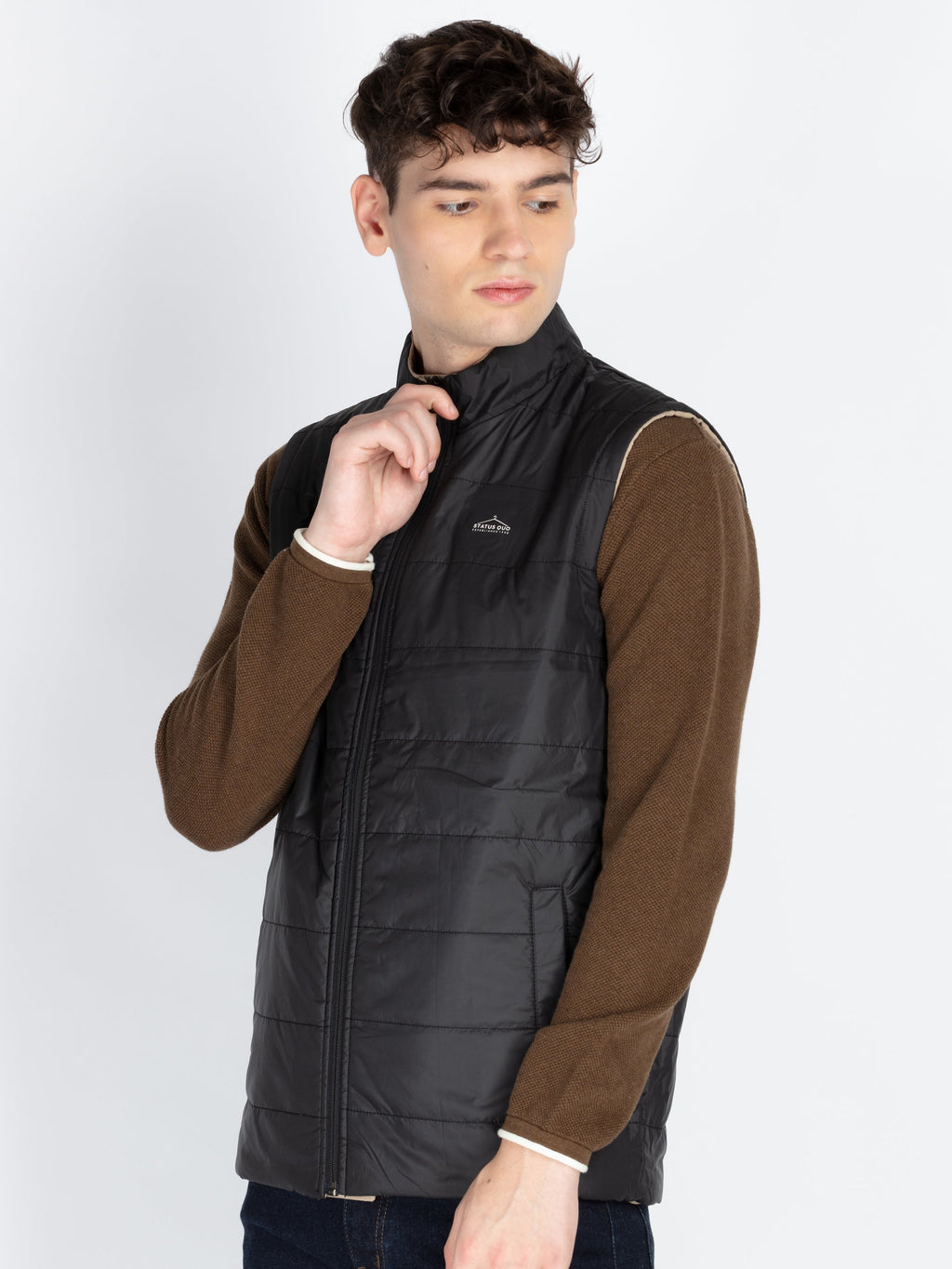 Mens Sleeveless Reversible Puffer Jacket