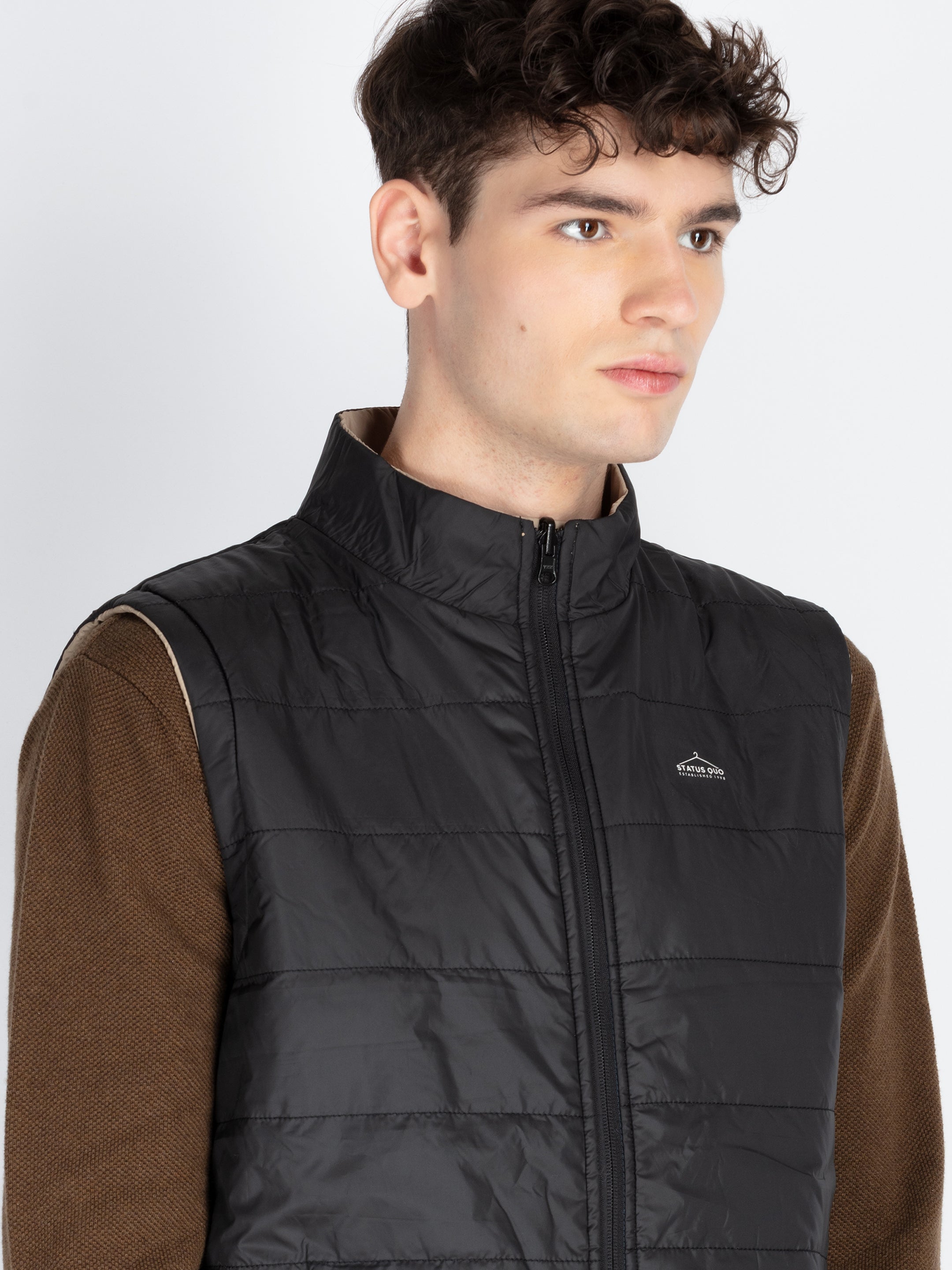 Mens Sleeveless Reversible Puffer Jacket