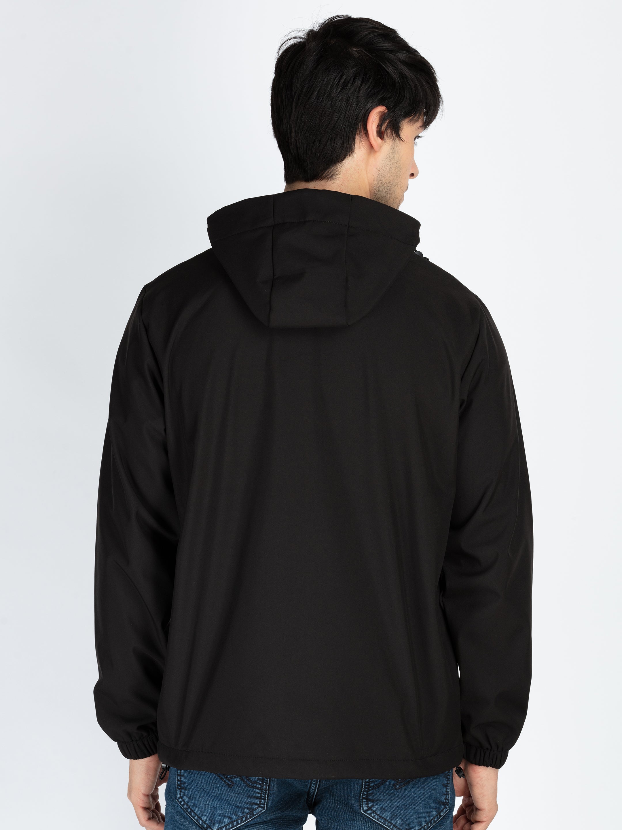 Mens Solid Hooded Jacket