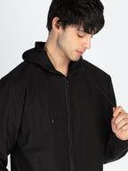 Mens Solid Hooded Jacket