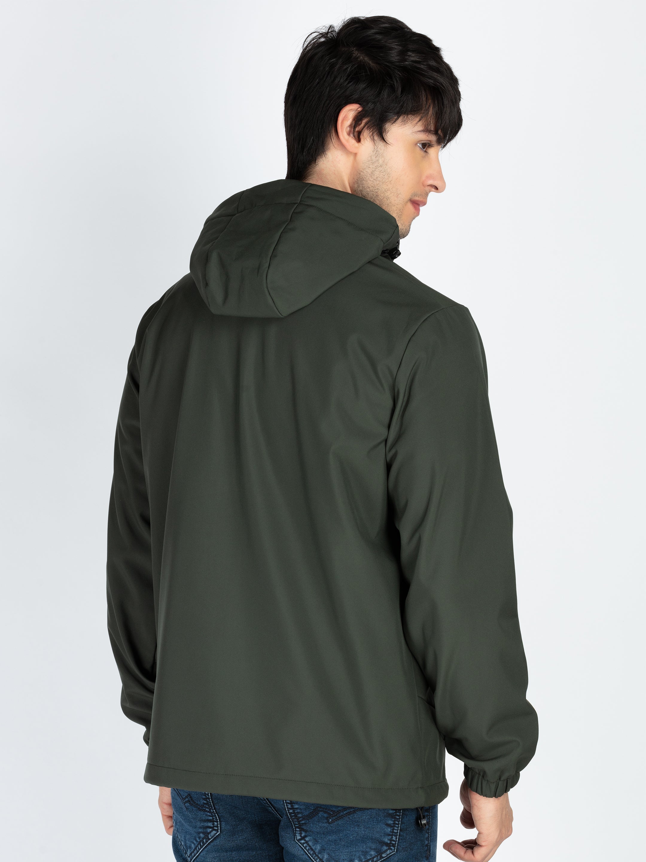 Mens Solid Hooded Jacket
