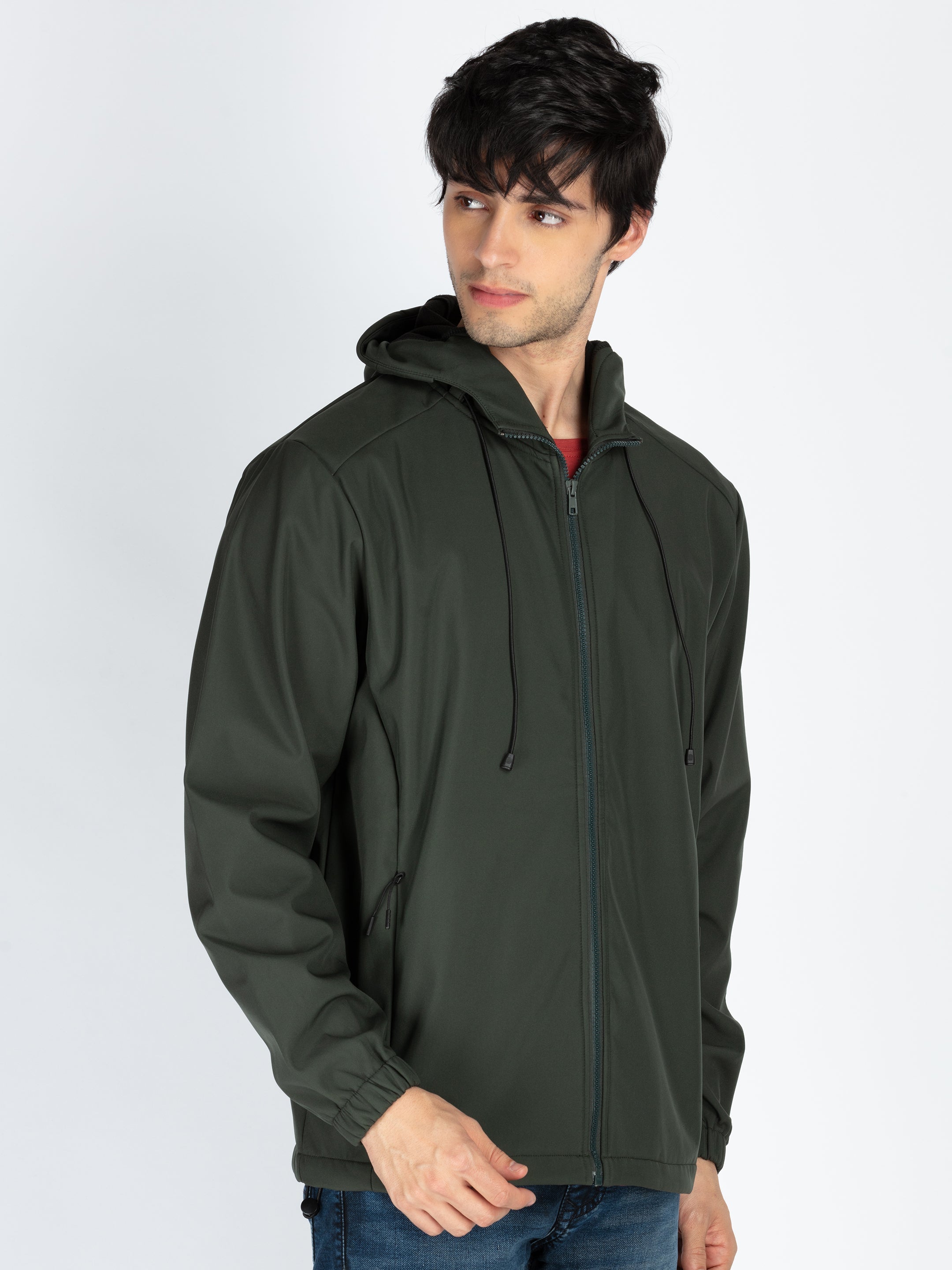 Mens Solid Hooded Jacket Secondary image