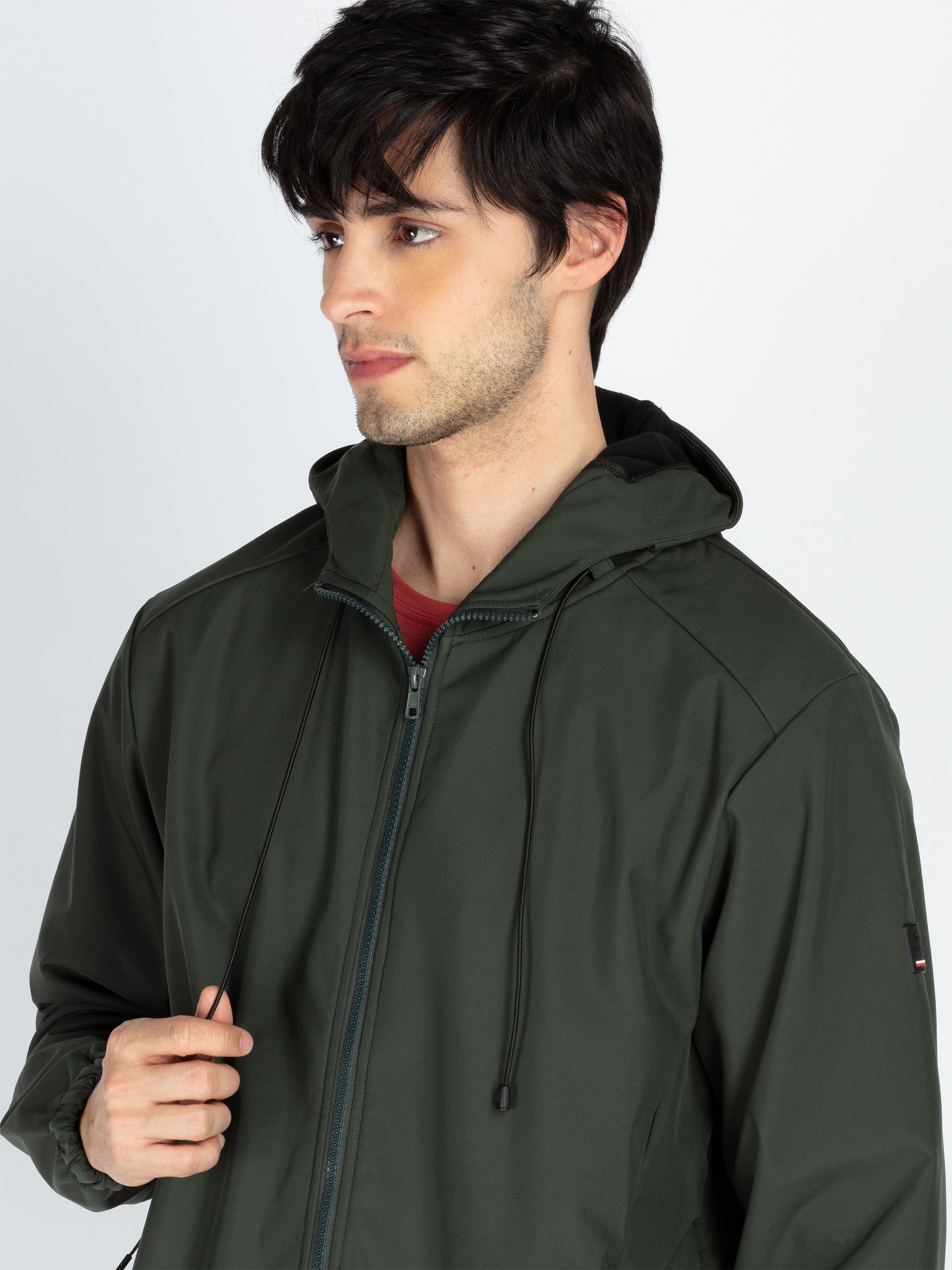 Mens Solid Hooded Jacket