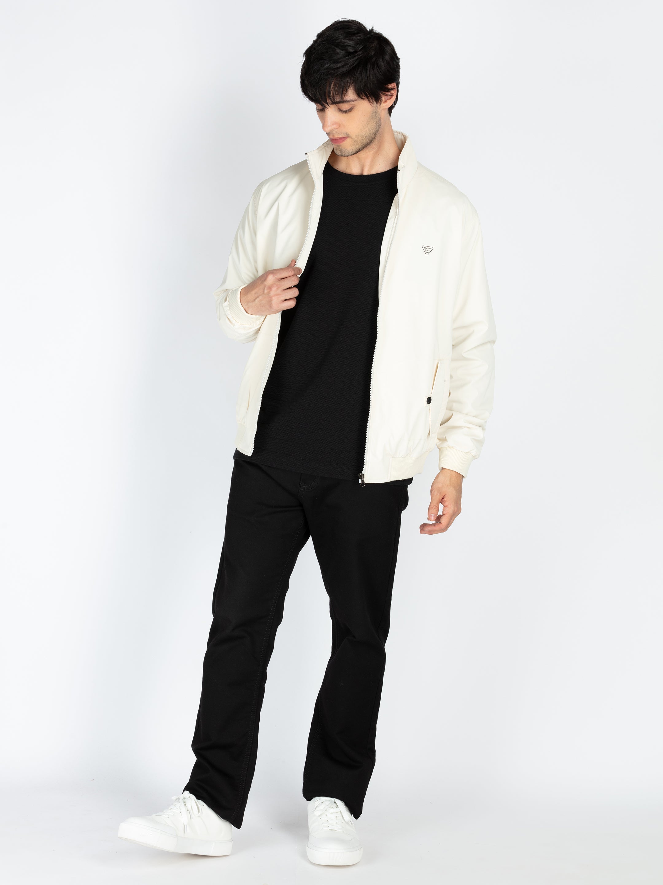 Mens Solid High Neck Jacket