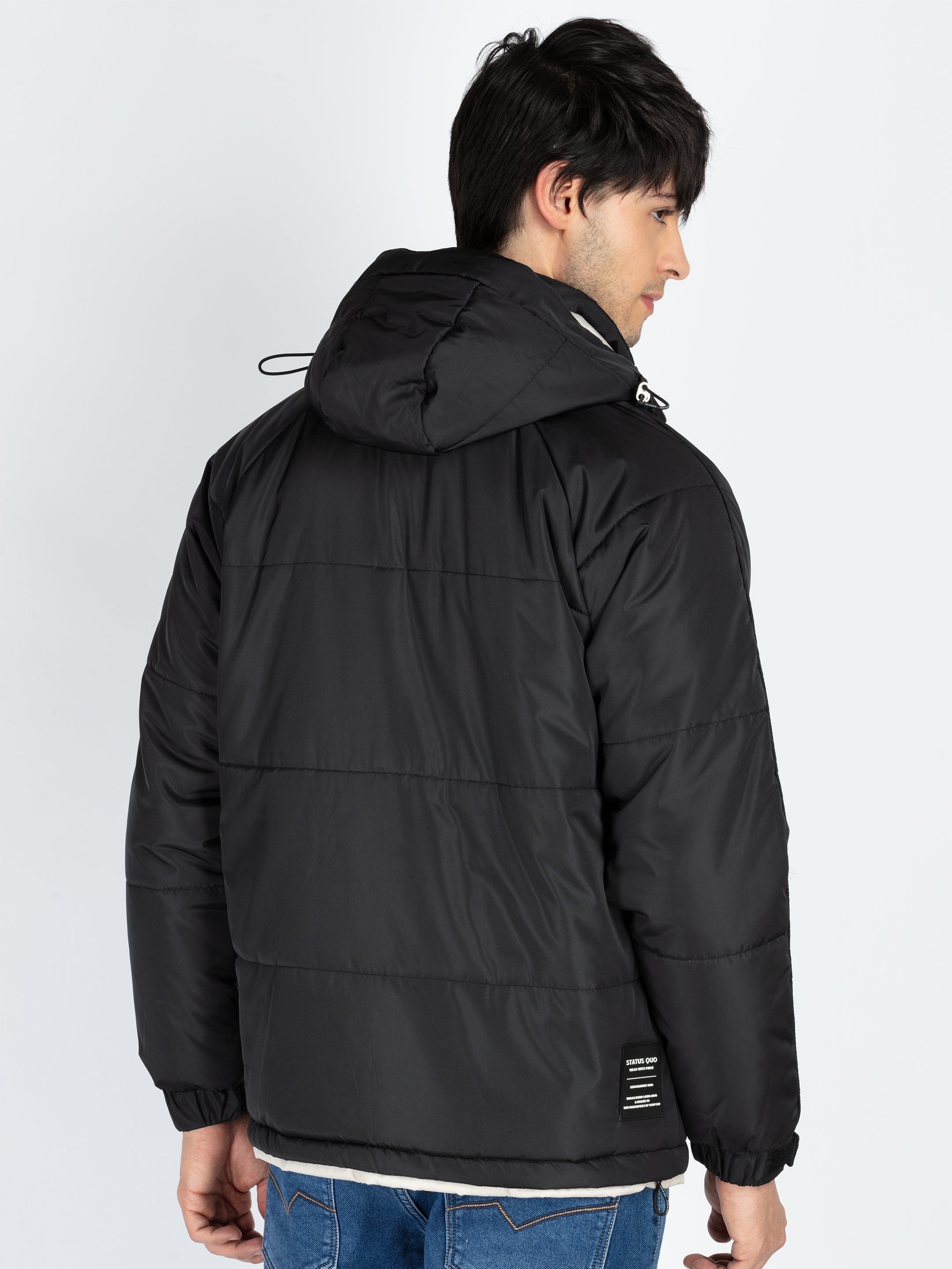 Mens Solid Hooded Jacket
