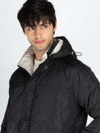 Mens Solid Hooded Jacket
