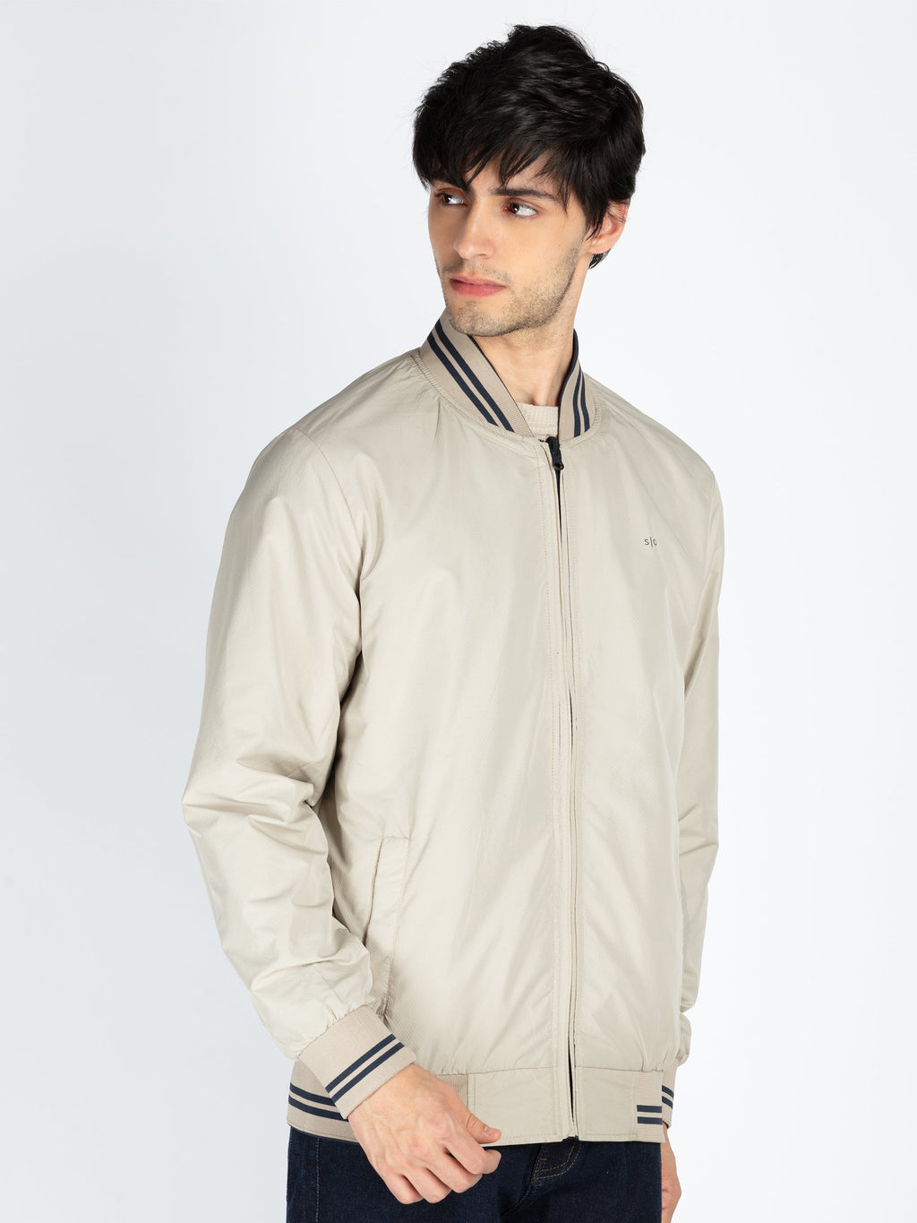 Mens Solid Reversible High Neck Jacket