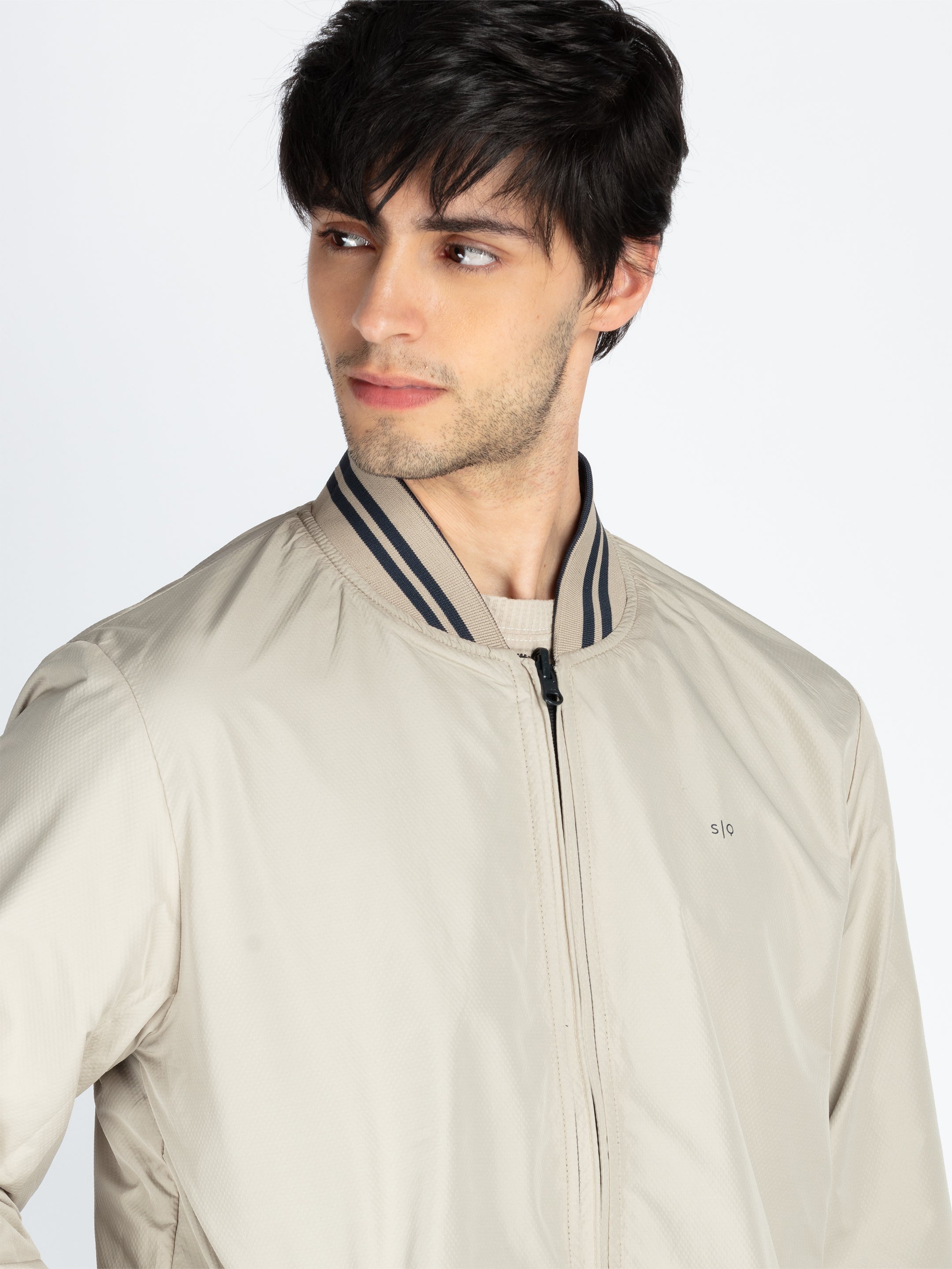 Mens Solid Reversible High Neck Jacket