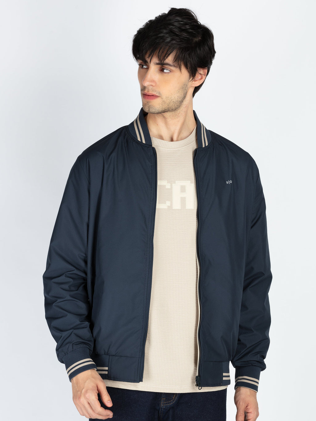Mens Solid Reversible High Neck Jacket