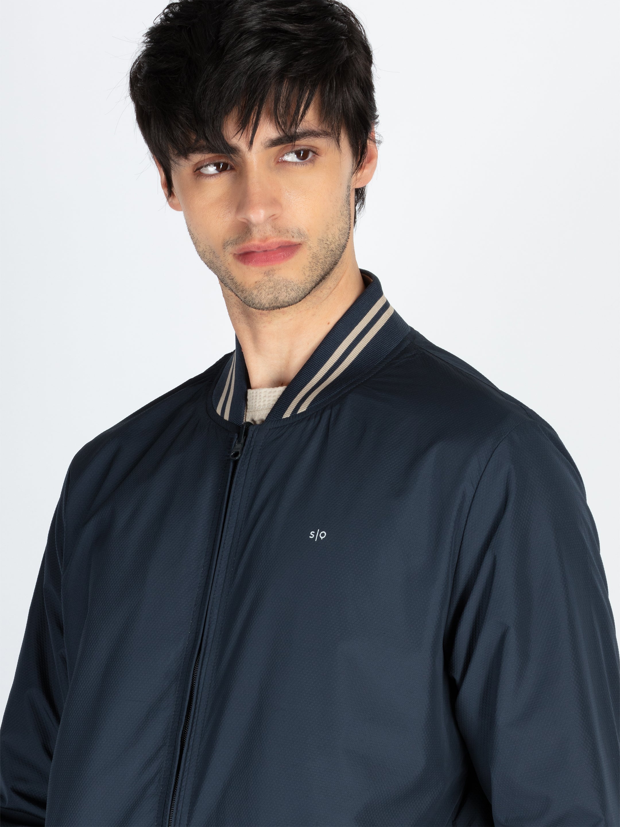 Mens Solid Reversible High Neck Jacket