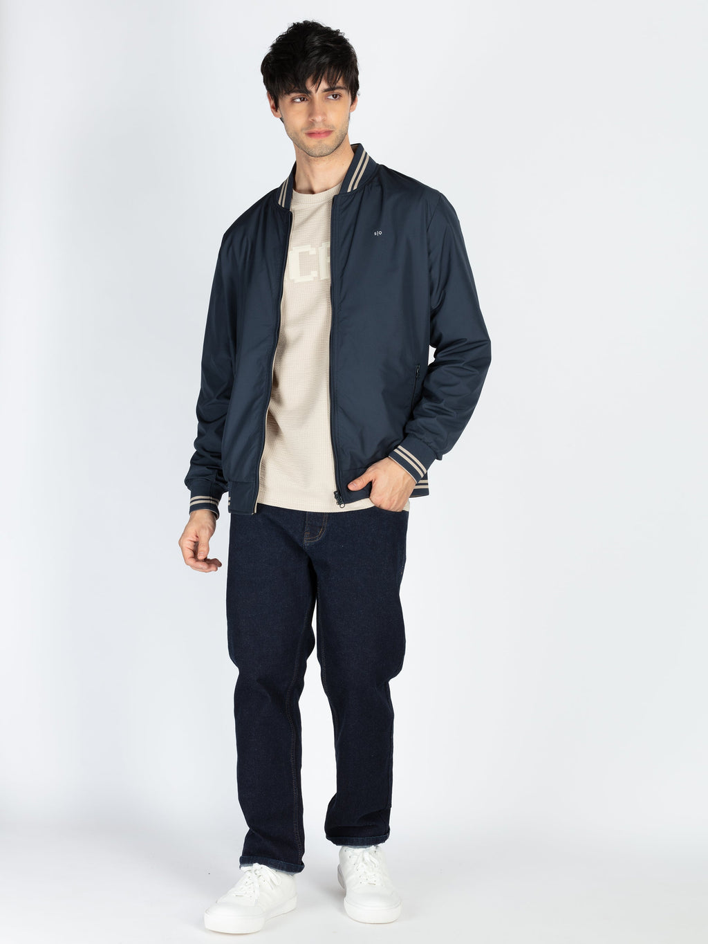 Mens Solid Reversible High Neck Jacket
