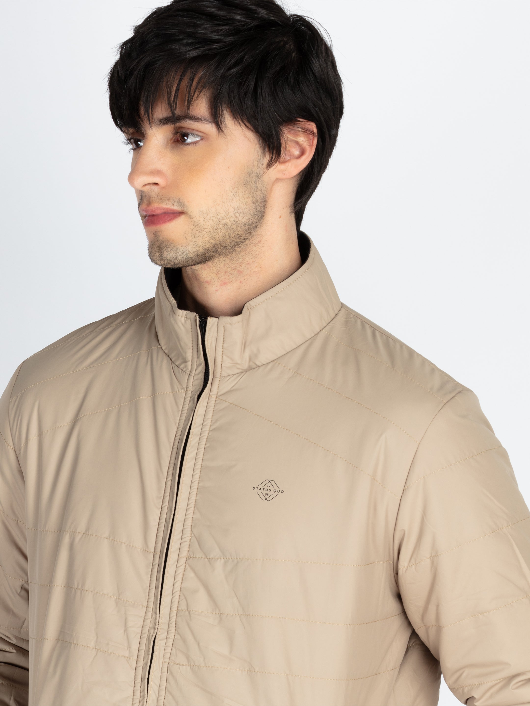 Mens Quilted Reversible High Neck Jacket