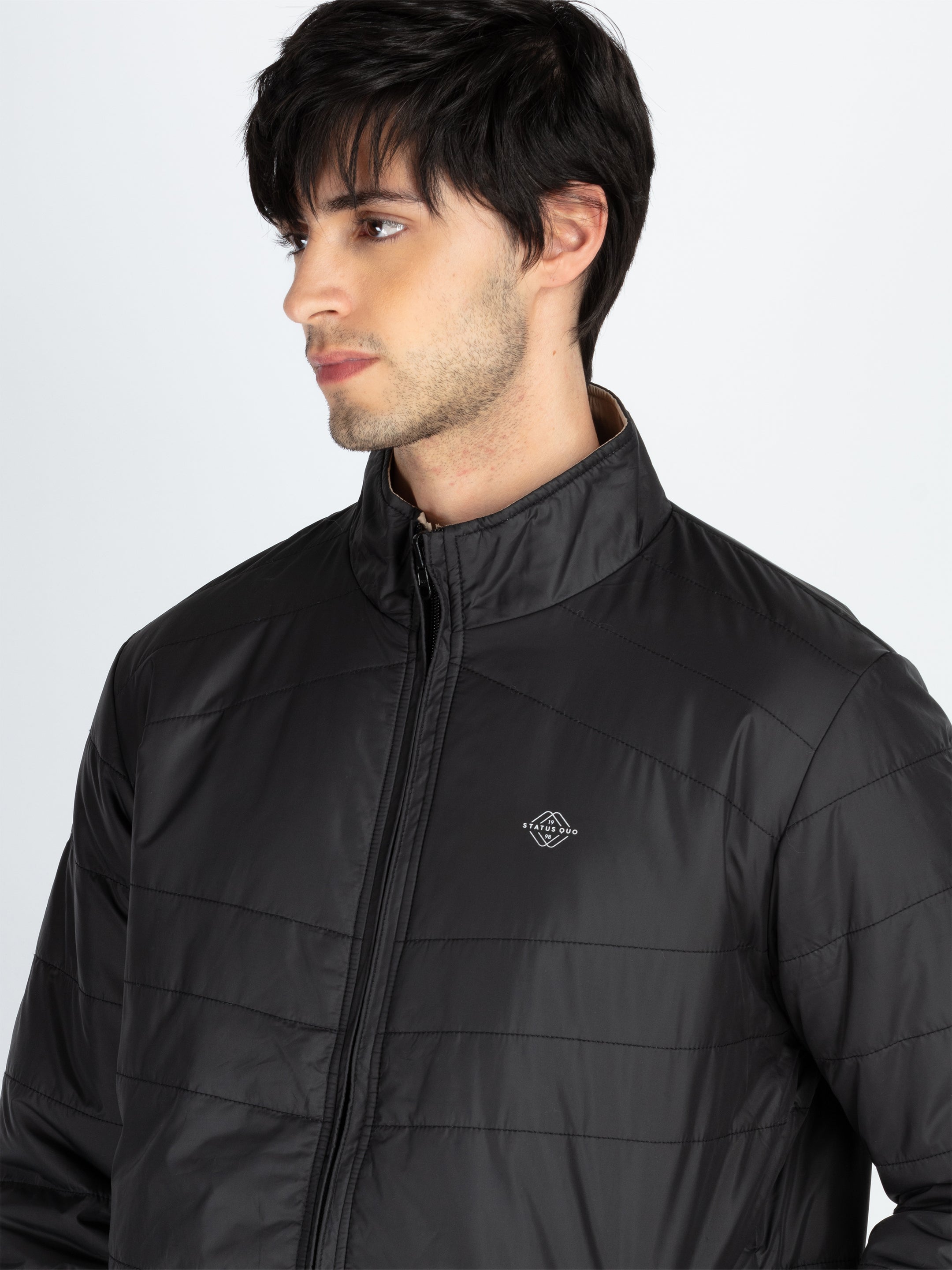 Mens Quilted Reversible High Neck Jacket