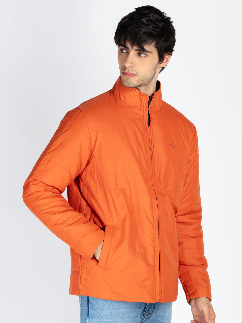 Mens Quilted Reversible High Neck Jacket