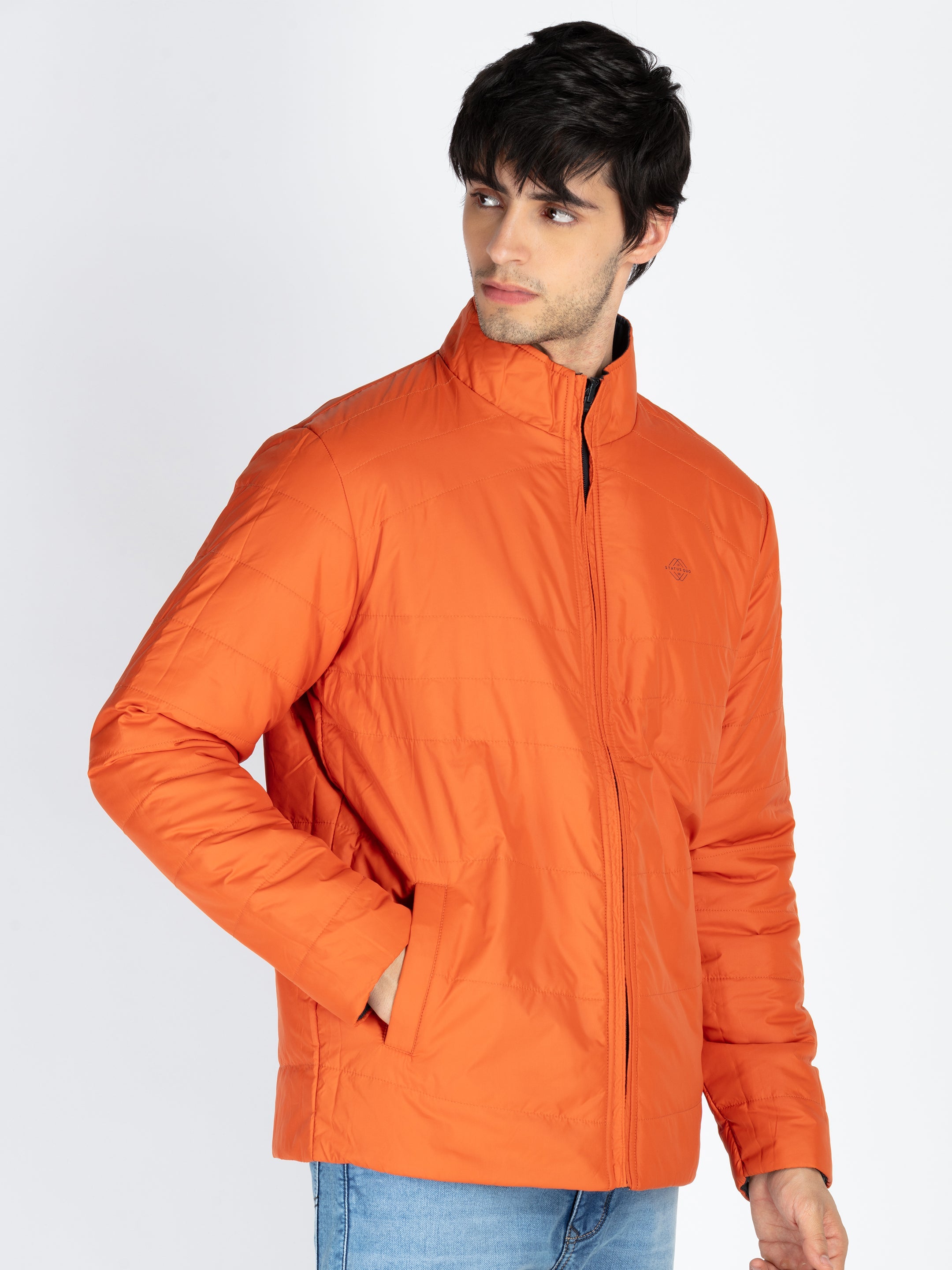 Mens Quilted Reversible High Neck Jacket