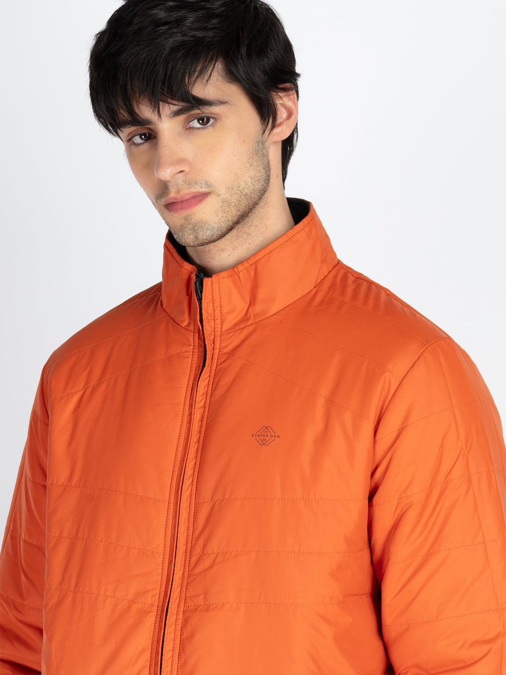 Mens Quilted Reversible High Neck Jacket