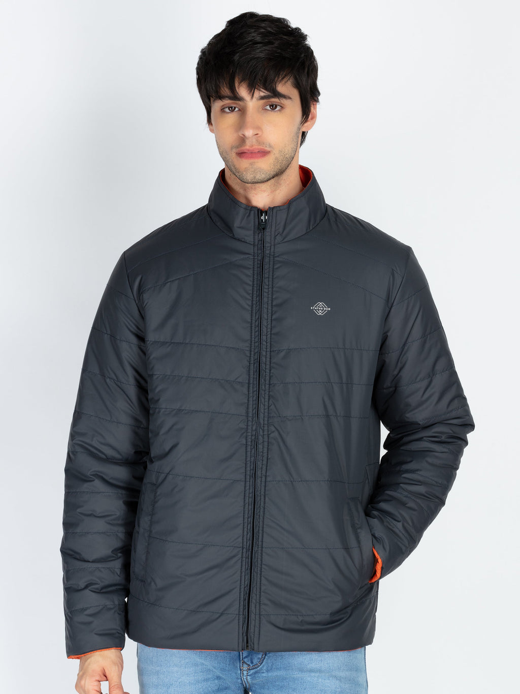 Mens Quilted Reversible High Neck Jacket