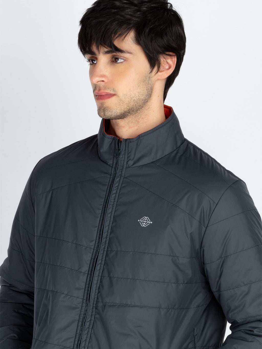 Mens Quilted Reversible High Neck Jacket