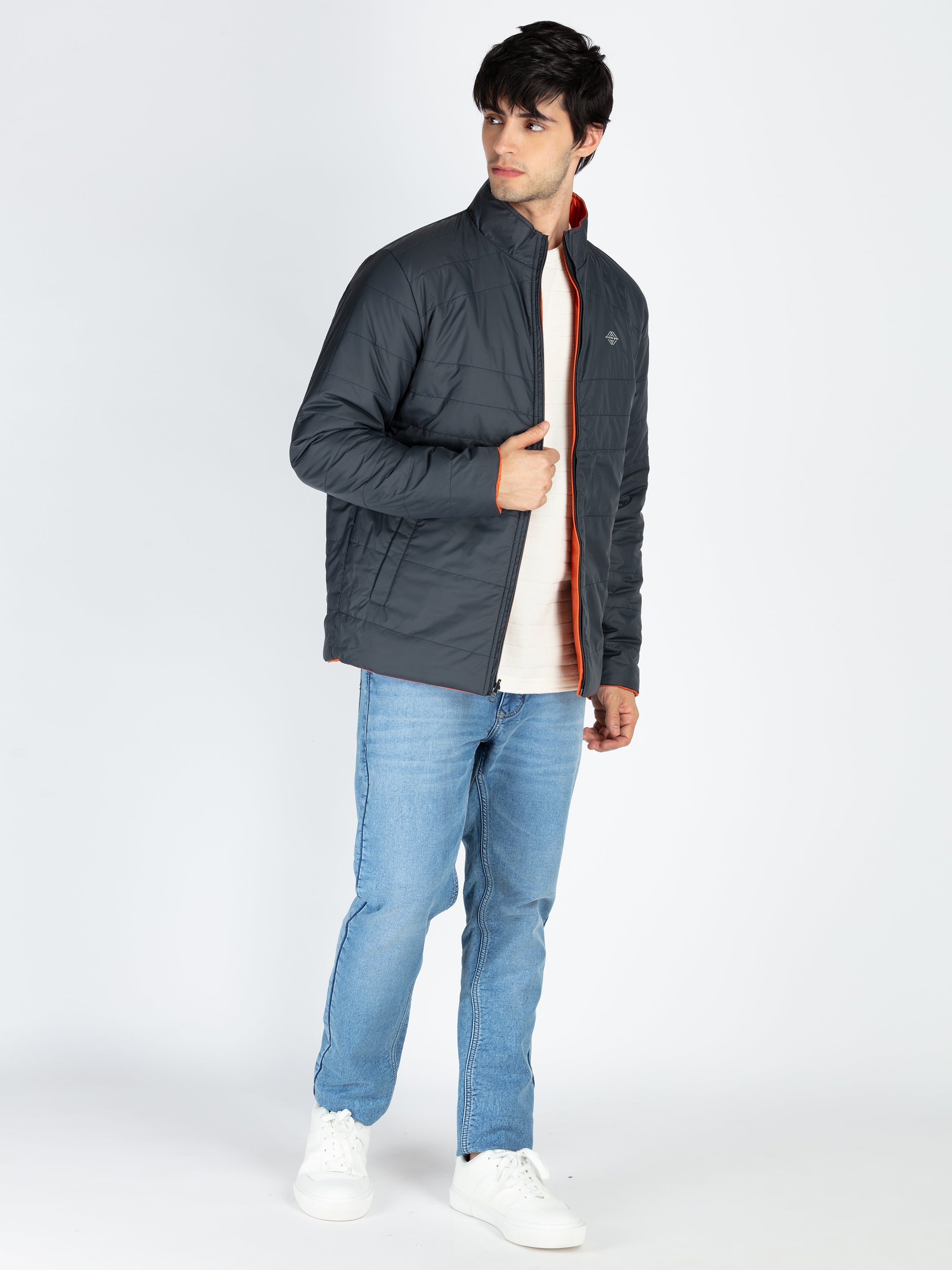 Mens Quilted Reversible High Neck Jacket