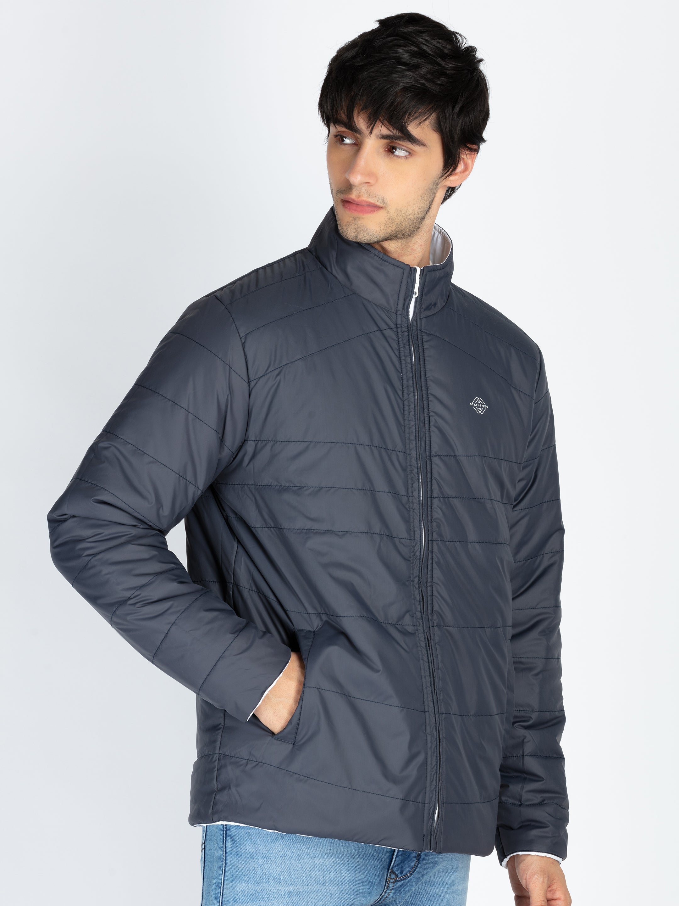 Mens Quilted Reversible High Neck Jacket Secondary image