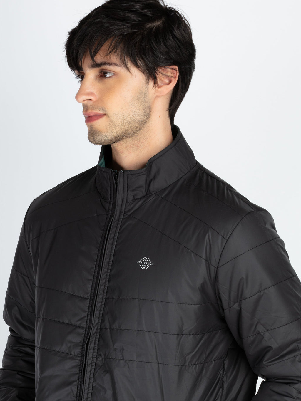 Mens Quilted Reversible High Neck Jacket
