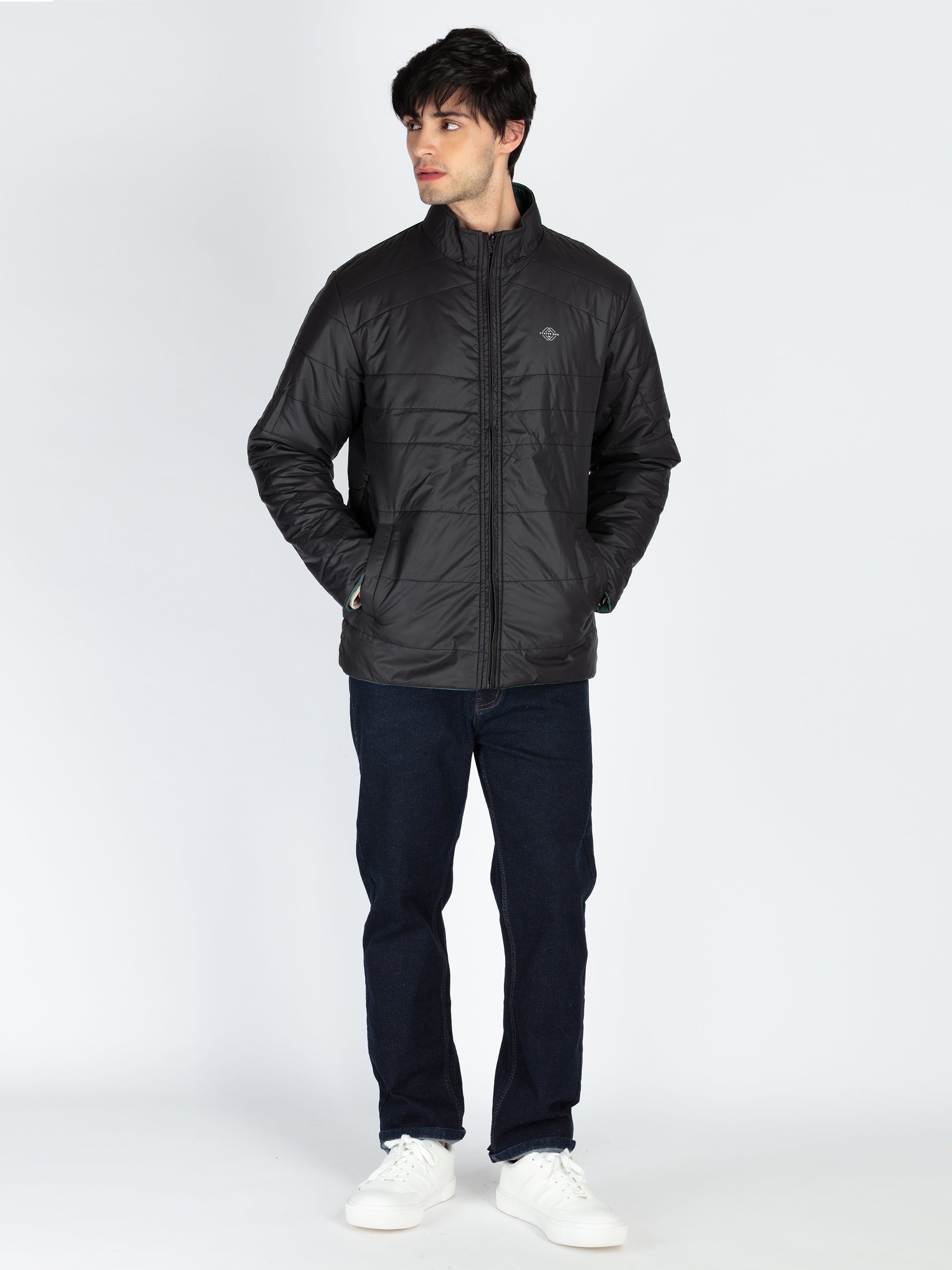 Mens Quilted Reversible High Neck Jacket