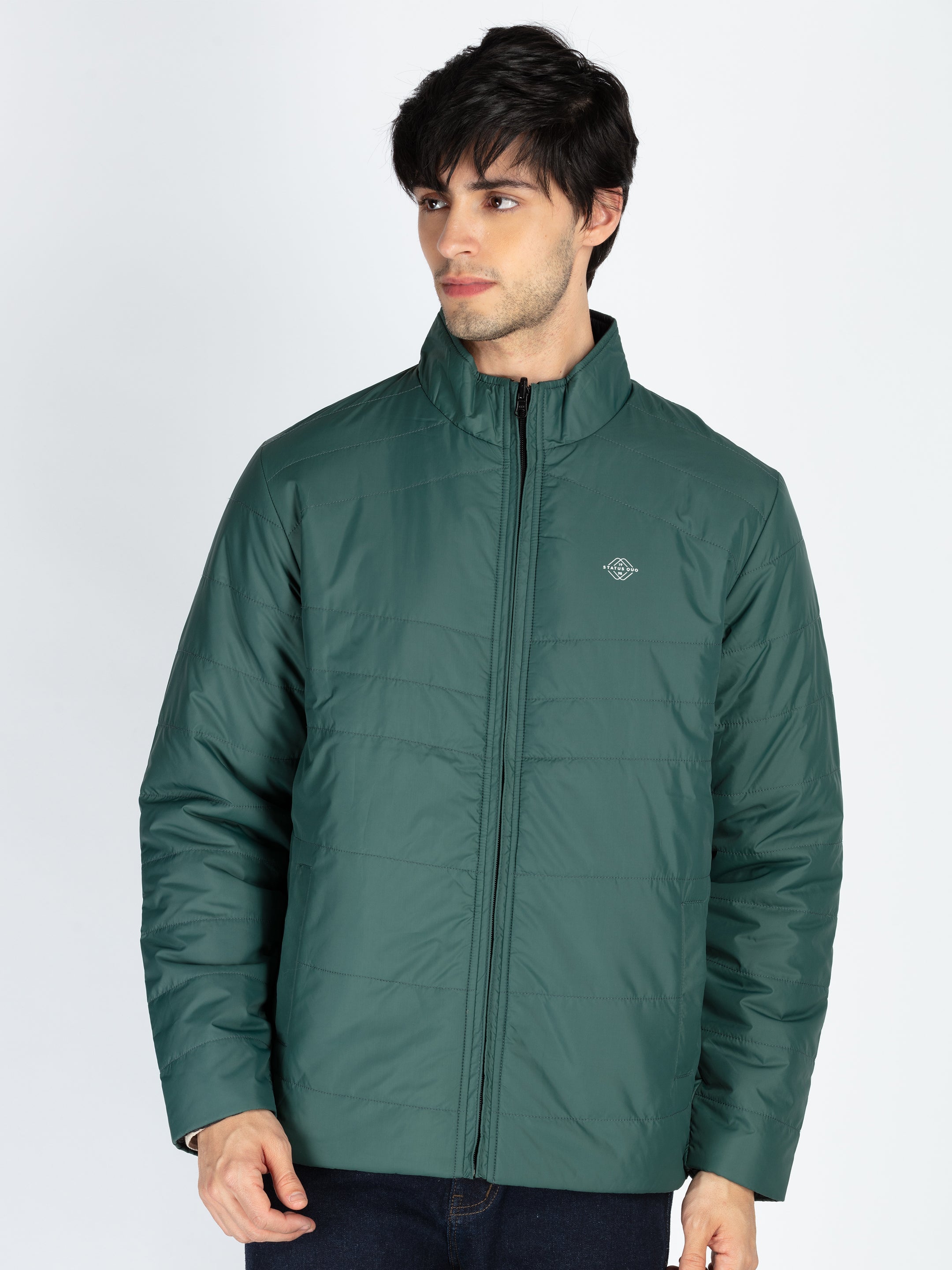 Mens Quilted Reversible High Neck Jacket