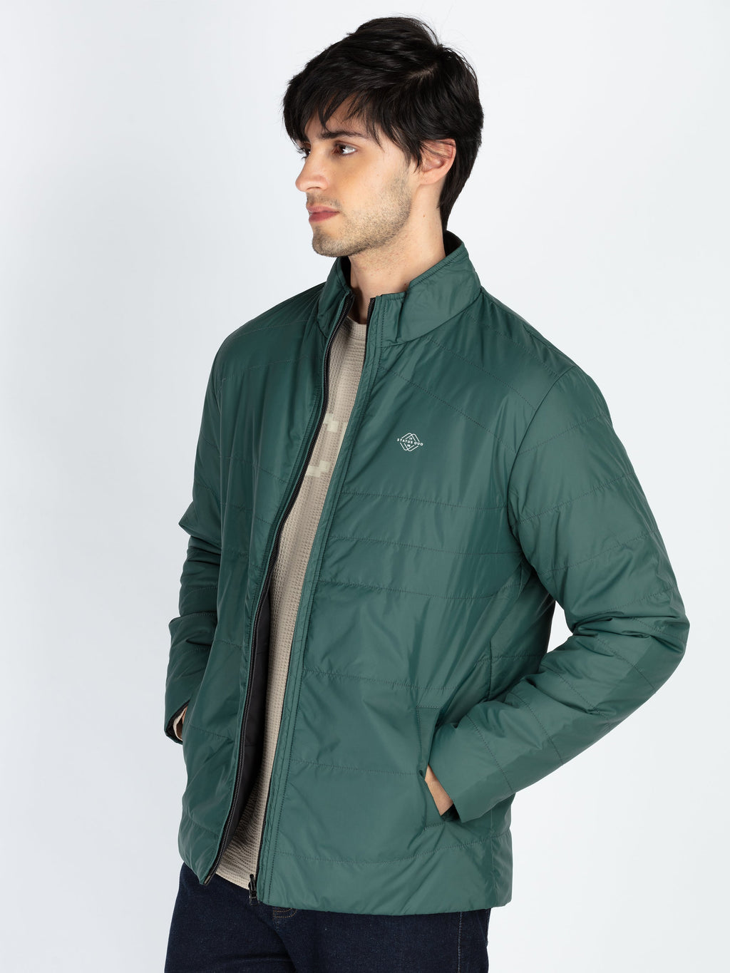 Mens Quilted Reversible High Neck Jacket