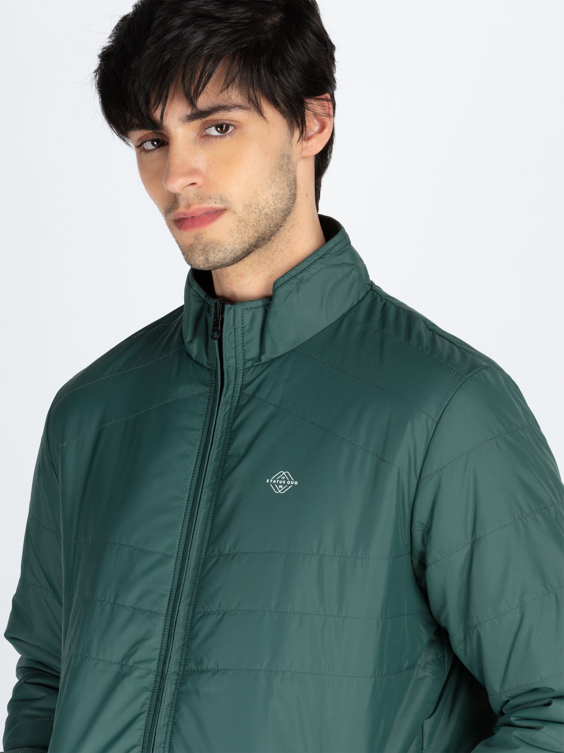 Mens Quilted Reversible High Neck Jacket
