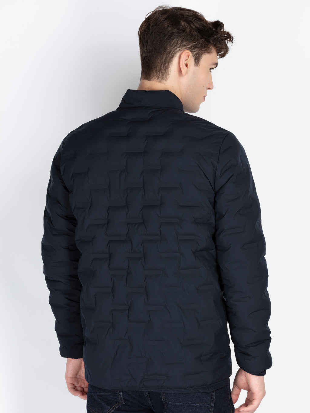 Mens Self Design Quilted Jacket