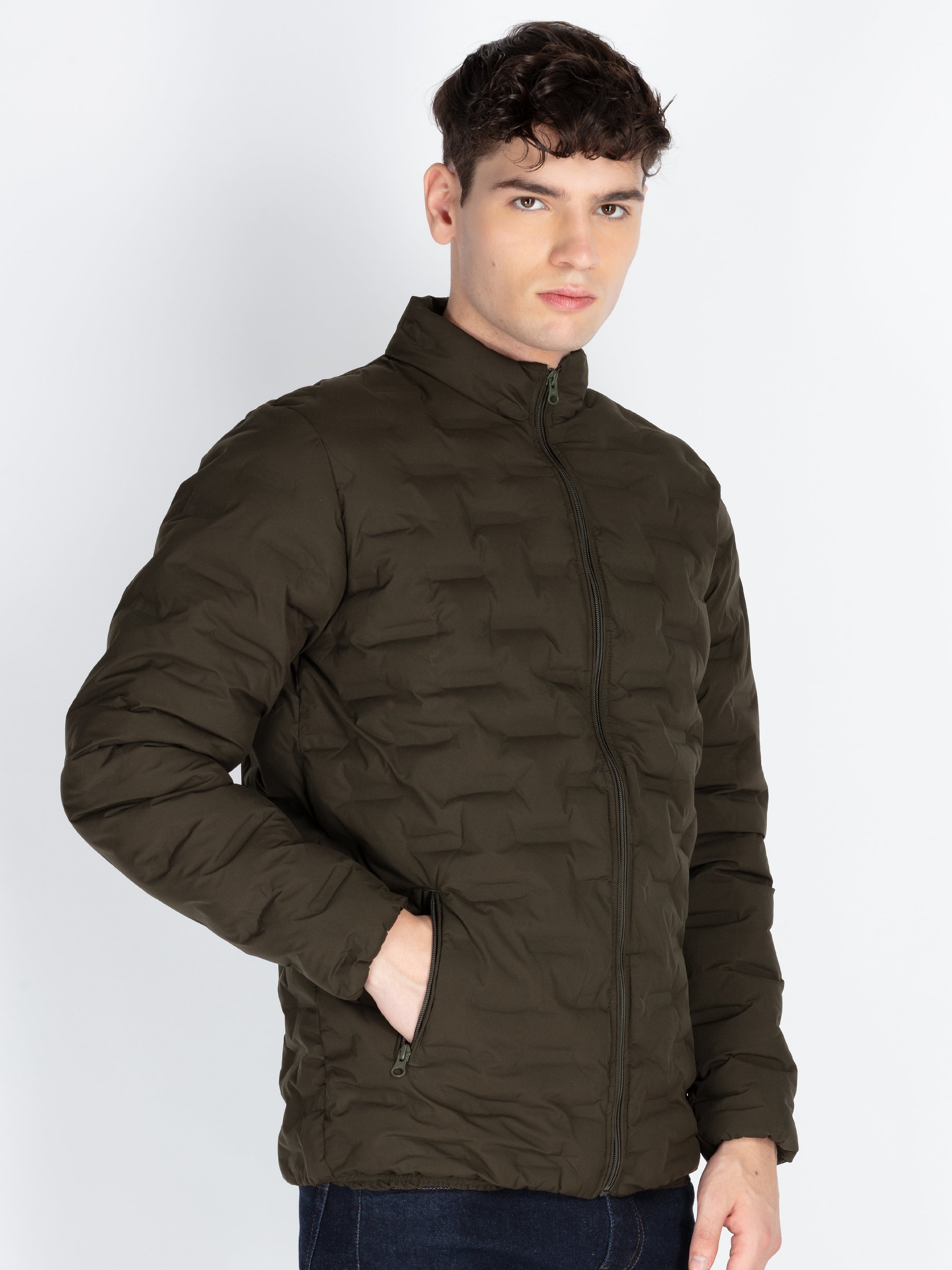Men's Self Design Quilted Jacket Secondary image