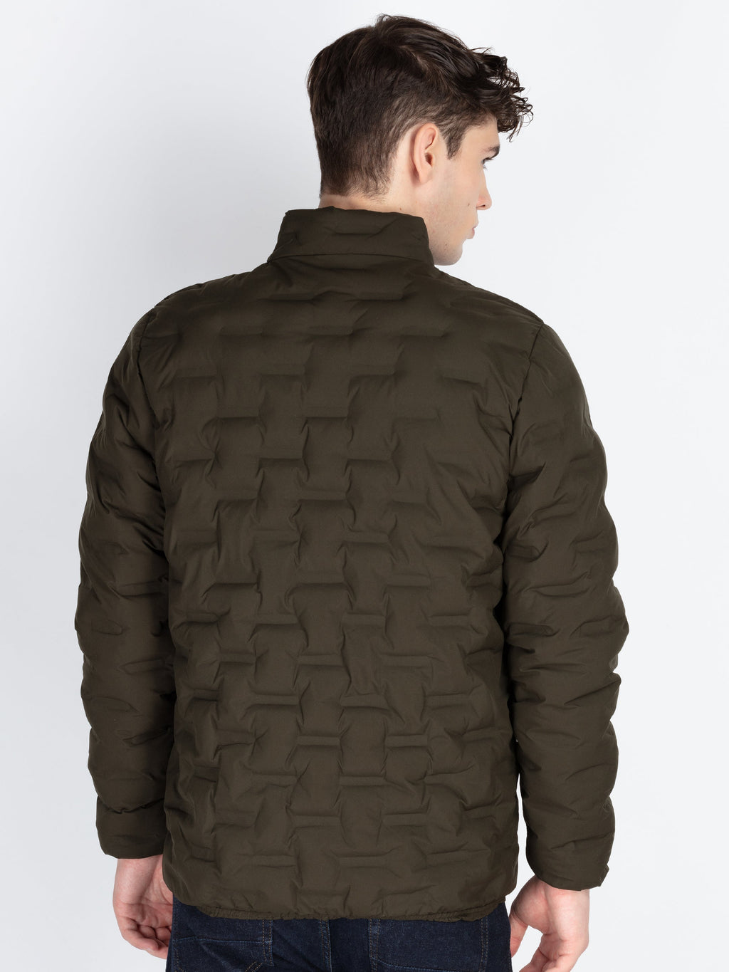 Men's Self Design Quilted Jacket