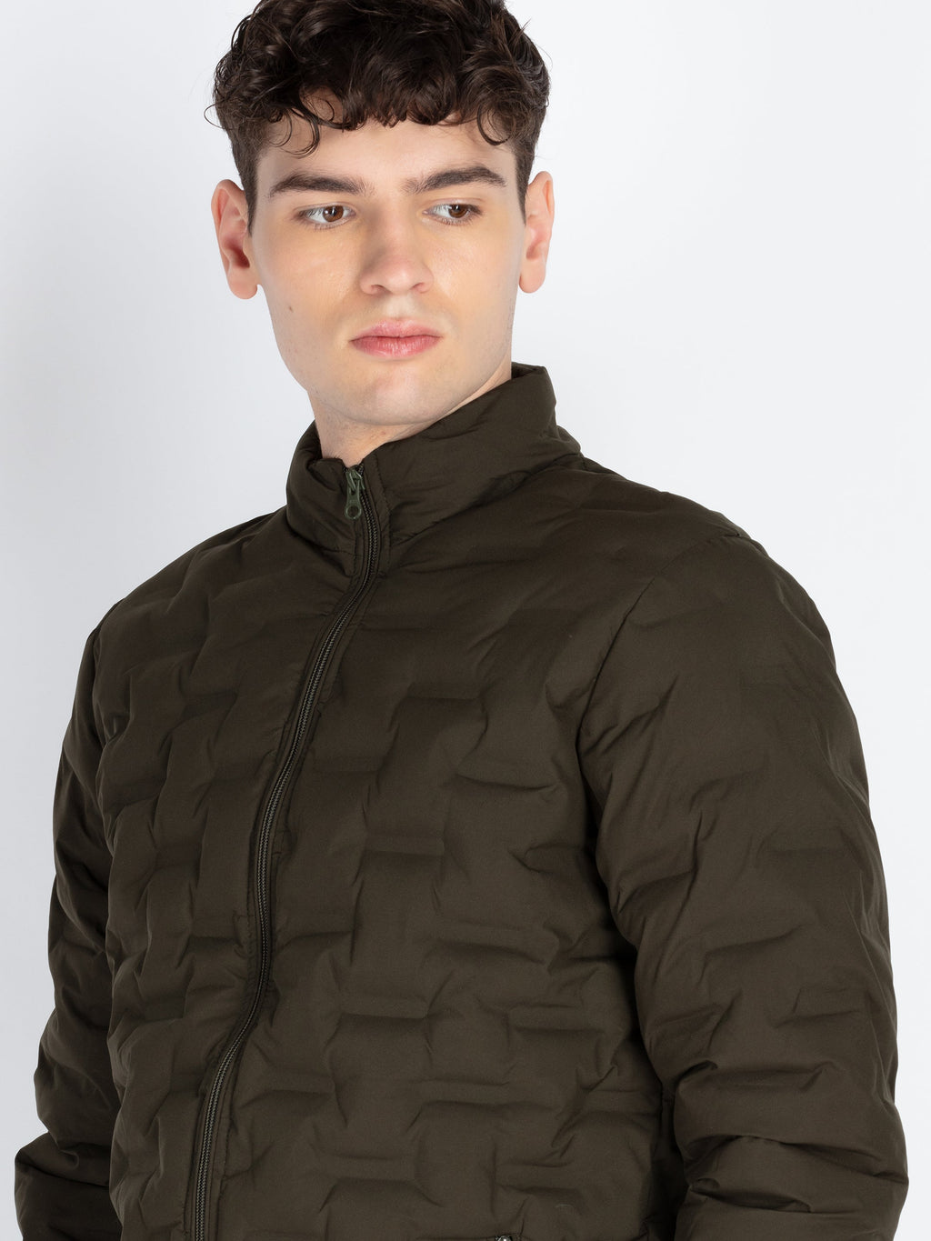 Men's Self Design Quilted Jacket