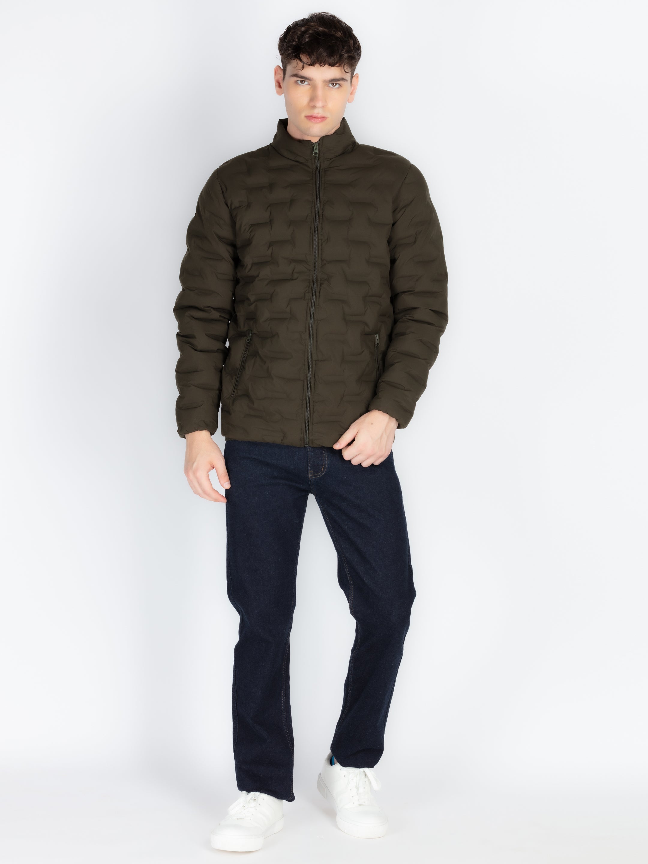 Men's Self Design Quilted Jacket