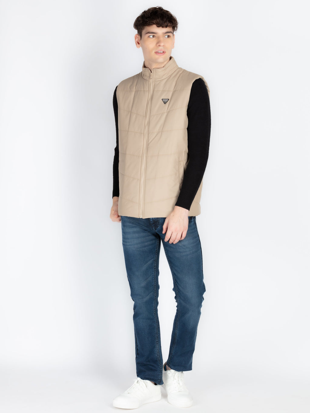 Mens Solid Open Front Jacket