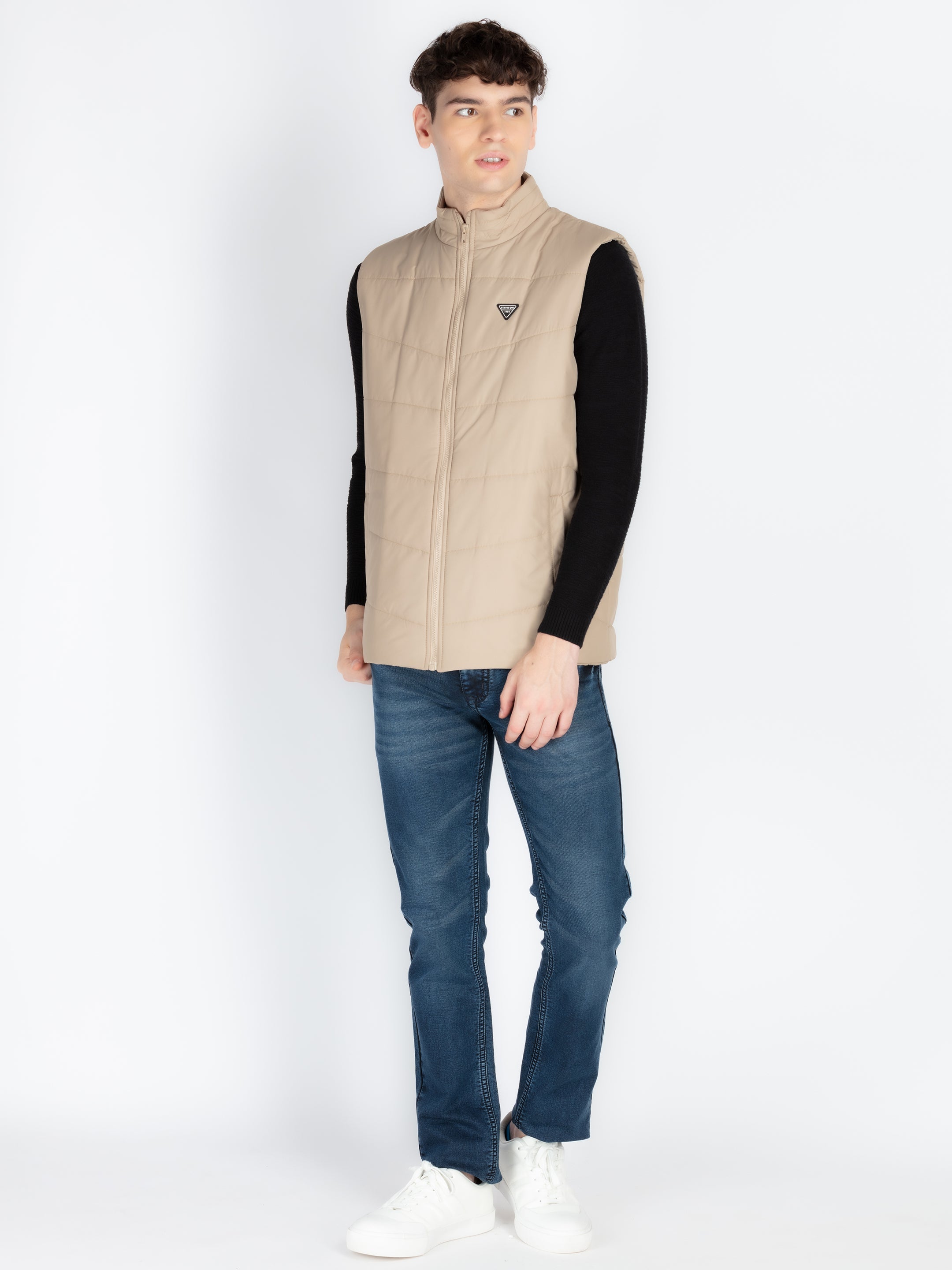 Mens Solid Open Front Jacket