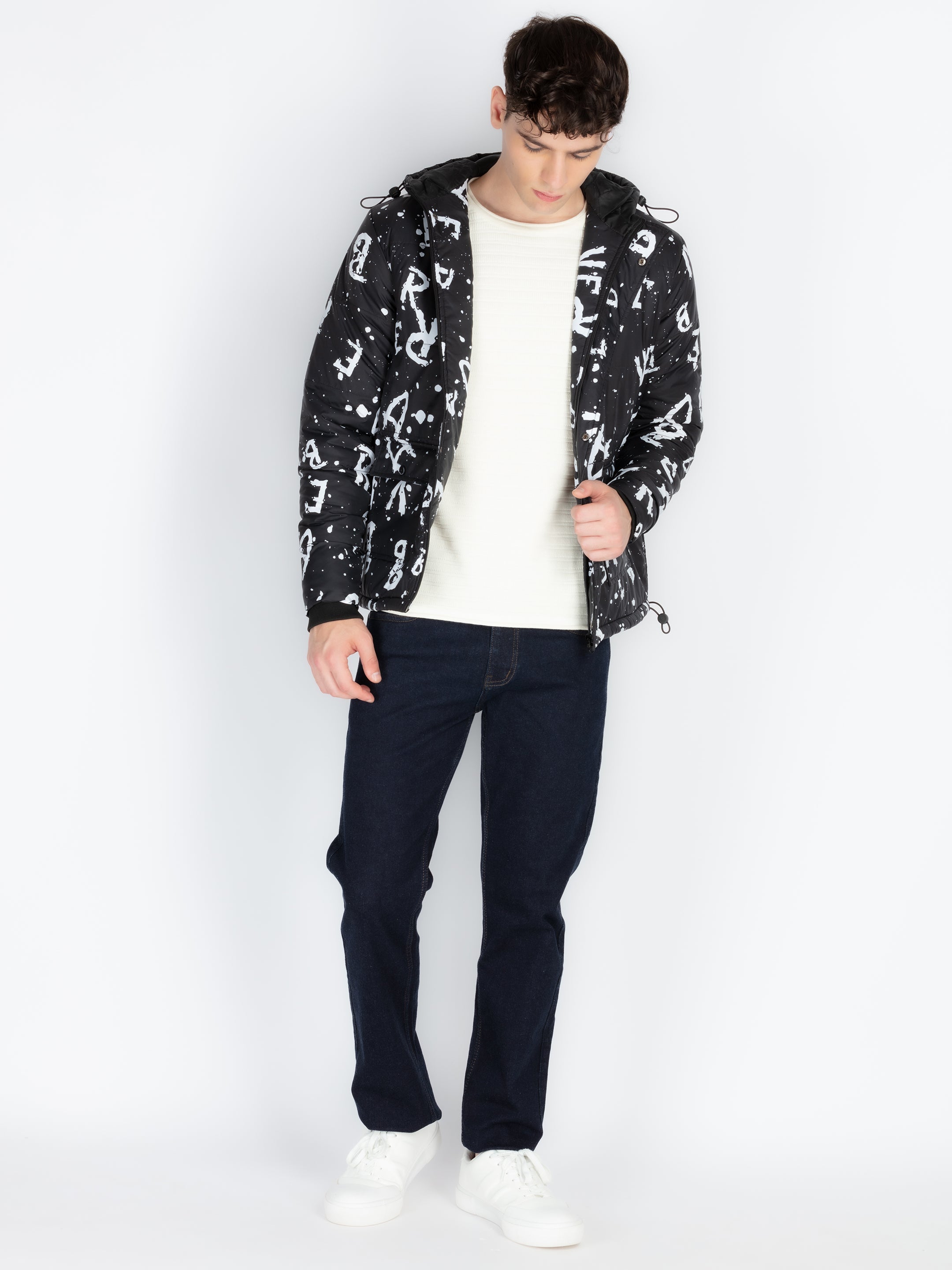 Mens Printed Padded Jacket