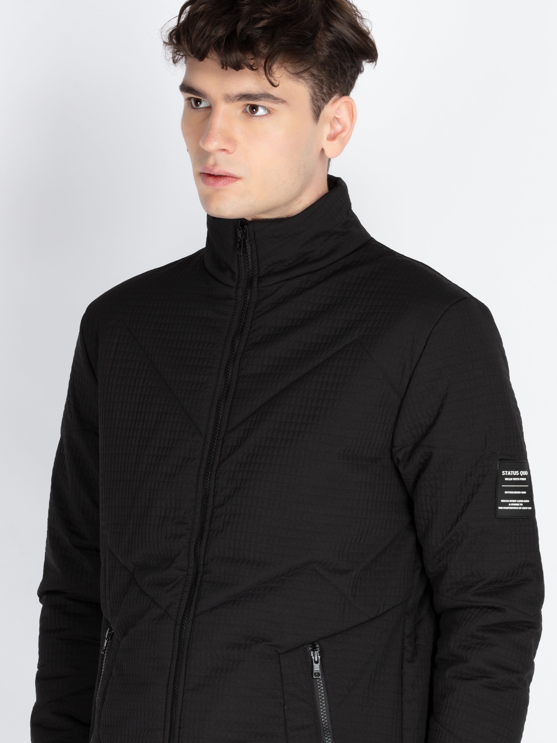 Mens Solid Open Front Jacket