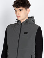 Mens Solid Open Front Jacket