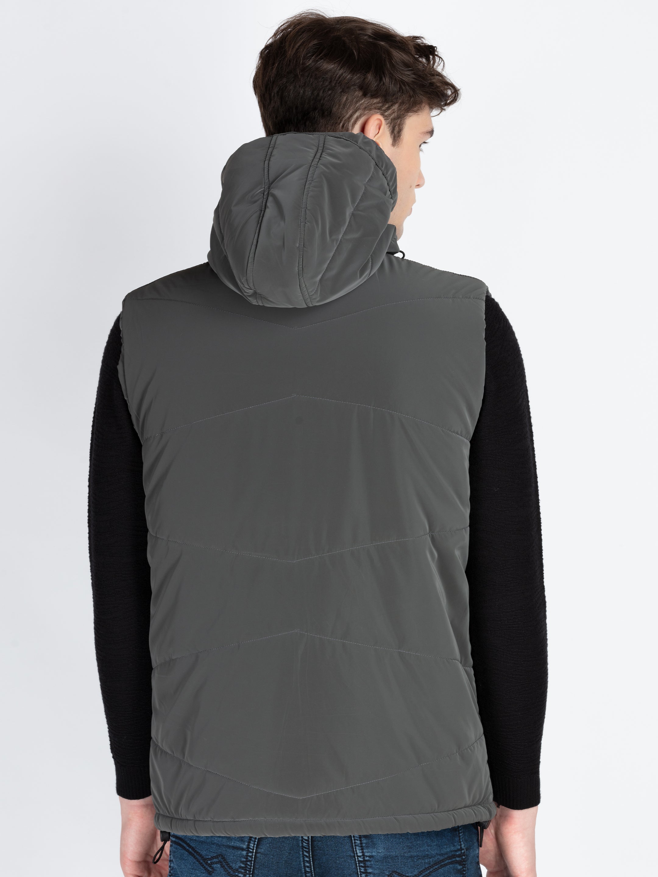 Mens Solid Open Front Jacket
