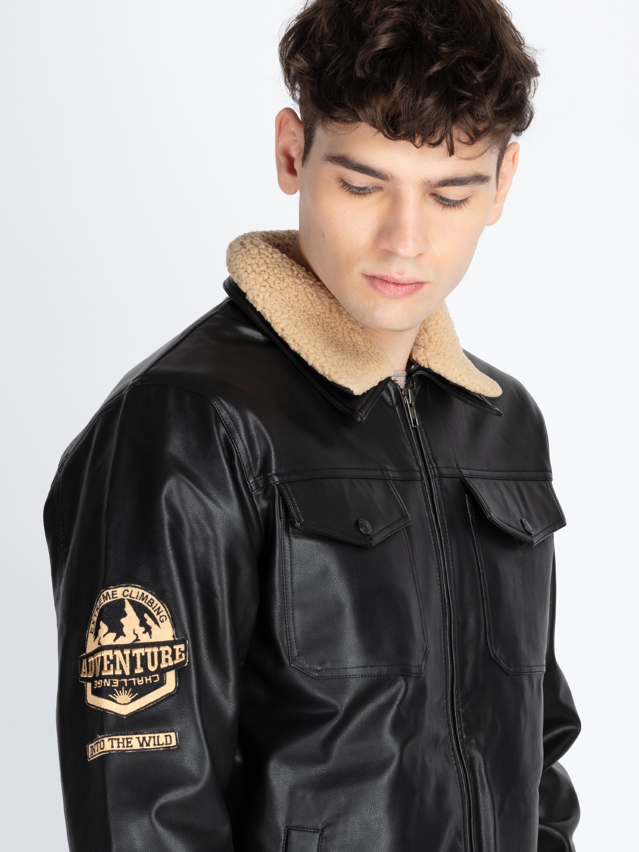 Mens Solid Open Front Jacket